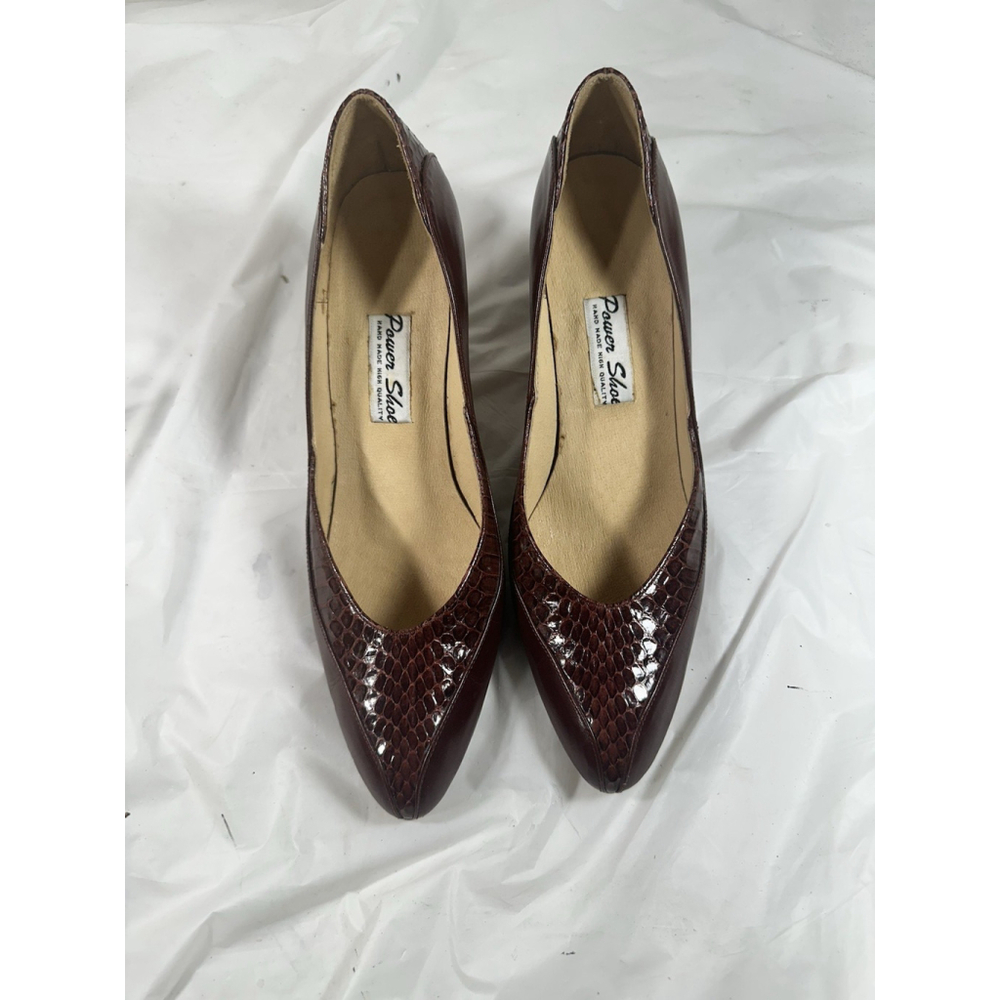 Vintage Power Shoe Company pump handmade embossed leather size 6.5